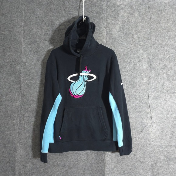 Nike NBA Miami Heat Hoodie Sweatshirt Pullover Mens Sz M Basketball Sports Logo - Picture 1 of 11